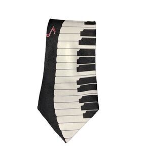 Umo Lorenzo Collection Music Keyboard Mens Polyester Tie Musician Piano Black
